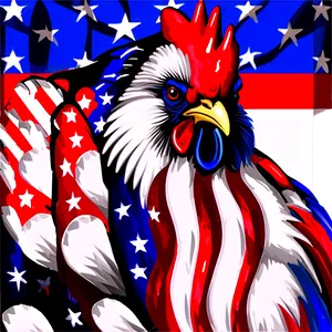 Patriotic Rooster Art PNG 80