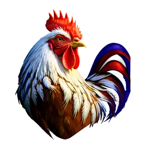 Patriotic Rooster Art PNG Uou