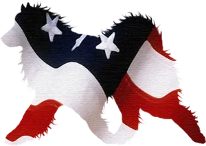 Patriotic Samoyed Silhouette PNG