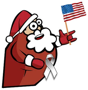 Patriotic Santa Claus Sticker