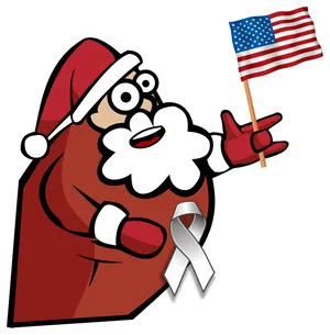Patriotic Santa Claus Sticker With U S A Flag PNG