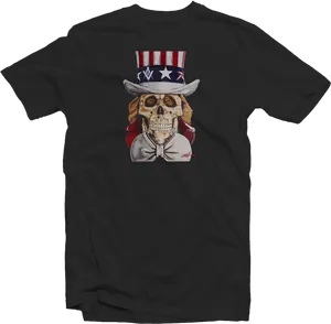 Patriotic Skull T Shirt Design PNG image