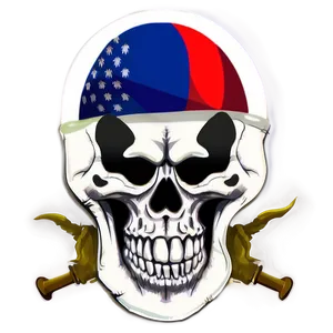 Patriotic Skulland Crossed Pistols PNG