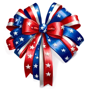 Patriotic Star Gift Bow PNG 06132024
