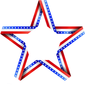 Patriotic Star Ribbon Graphic PNG image