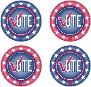 Patriotic Vote Badges Set PNG image