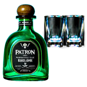 Patron Bottle With Glasses Set PNG Eoh65 PNG