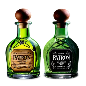 Patron Bottle With Glasses Set PNG Xcy PNG