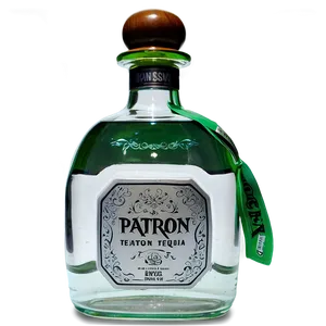Patron Silver Tequila Clear Bottle PNG Nwd PNG