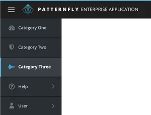 Pattern Fly Enterprise Application Menu Screenshot PNG image