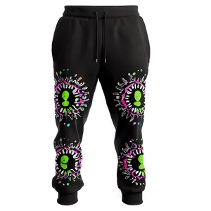 Patterned Black Sweatpants PNG Jam