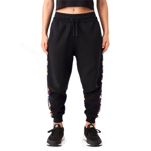 Patterned Black Sweatpants PNG Pgd90 PNG