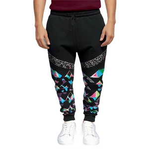 Patterned Black Sweatpants PNG Shu PNG