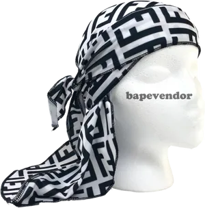 Patterned Blackand White Duragon Mannequin Head PNG