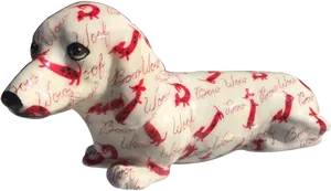 Patterned Dachshund Figurine PNG image