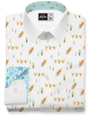 Patterned Dress Shirtwith Unique Print PNG