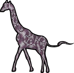 Patterned Giraffe Silhouette PNG image