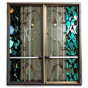 Patterned Glass Door PNG Yua