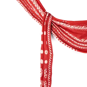 Patterned Red Scarf PNG 06252024