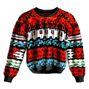Patterned Red Sweater PNG 72