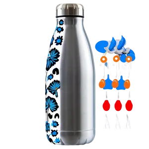 Patterned Reusable Water Bottle PNG 58