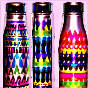 Patterned Reusable Water Bottle PNG Kfd74 PNG