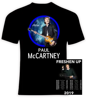 Paul Mc Cartney Freshen Up Tour2019 T Shirt Design PNG image