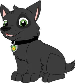 Paw Patrol Black Pup Smiling PNG image