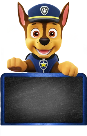 Paw Patrol Chase With Blank Sign PNG