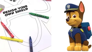 Paw Patrol Chase With Coloring Activity PNG image