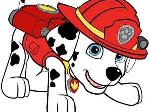 Paw Patrol Marshall Firefighter Pup PNG image