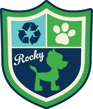 Paw Patrol Rocky Badge PNG image