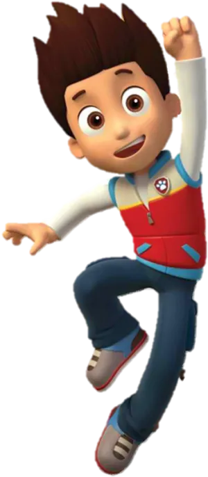 Paw Patrol Ryder Jumping Action PNG image