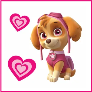 Paw Patrol Skye With Hearts PNG image