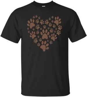 Paw Print Heart T Shirt Design PNG image