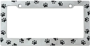 Paw Print License Plate Frame PNG image