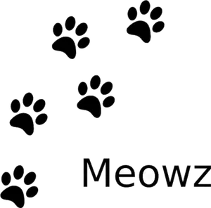 Paw Printsand Meow Graphic PNG image