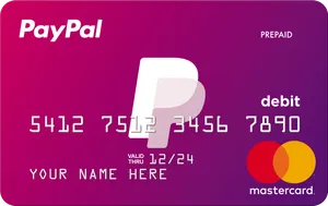 Pay Pal Prepaid Debit Card Mockup PNG image