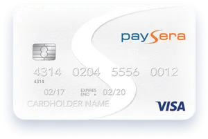 Pay Sera Visa Debit Card Mockup PNG image