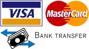 Payment Options Visa Master Card Bank Transfer PNG image