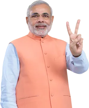 Peace Sign Gestureby Politician PNG image