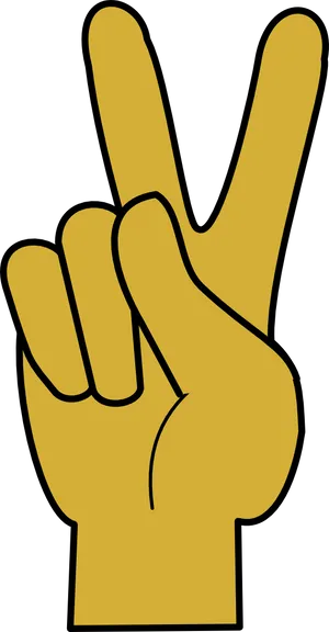 Peace Sign Hand Gesture Graphic PNG