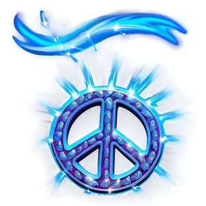 Peace Sign With Light Rays PNG Okn