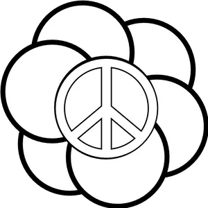 Peace Symbol Floral Design PNG image