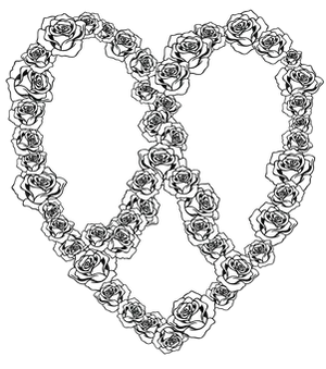 Peace Symbol Floral Design PNG image