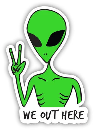 Peaceful Alien Gesture Graphic PNG image