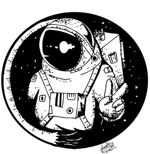 Peaceful Astronaut Cartoon PNG image