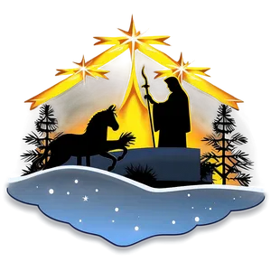 Peaceful Christmas Eve Nativity Scene PNG Kpa PNG