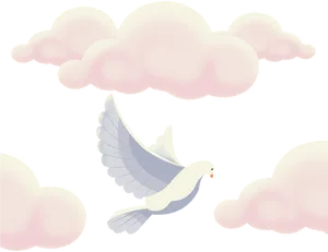 Peaceful Pigeon Among Clouds PNG