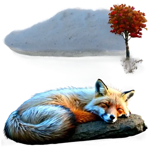 Peaceful Sleeping Fox Png 05232024 PNG image